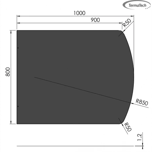Gulvplade til biopejs fra Termatech Termatech gulvplade til pejs 79 x 99 cm