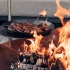 Höfats TRIPLE Table til grill og stegning på TRIPLE bålfade
