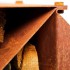 Brændeopbevaringsmodul i corten stål